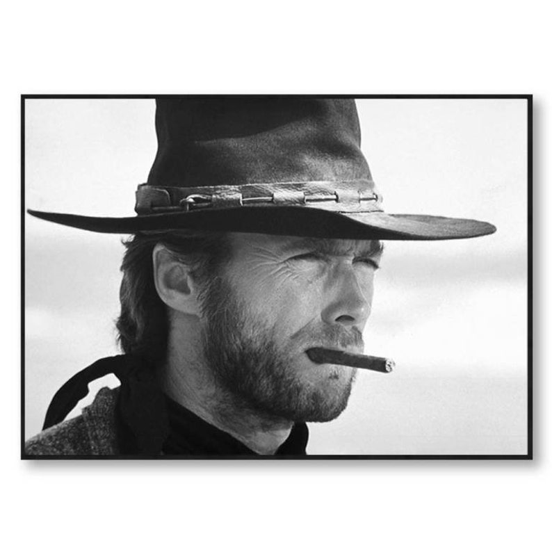 Photo Affiche noir et blanc de Clint Eastwood tirage sur papier photo lustré 260g/m2 image 4