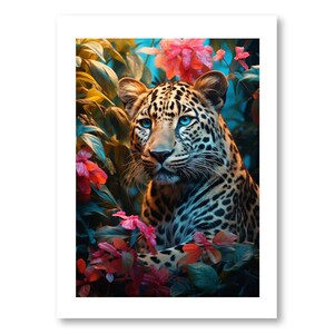 Photo Affiche d'un léopard dans la jungle tirage sur papier photo lustré 260g/m2 Oui