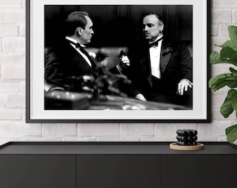 Photo Affiche de Marlon Brando et Robert Duvall en 1972 - tirage sur papier photo lustré 260g/m2