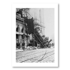 Photo Affiche de l'accident de la Gare Montparnasse en 1895 tirage sur papier photo lustré 260g/m2 Oui