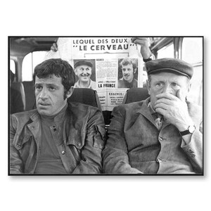 Photo Affiche de Jean Paul Belmondo et Bourvil dans le film Le Cerveau tirage sur papier photo lustré 260g/m2 image 4