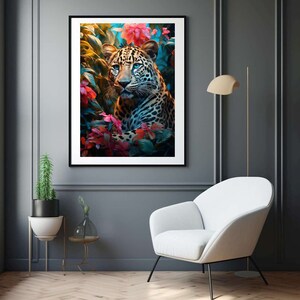 Photo Affiche d'un léopard dans la jungle tirage sur papier photo lustré 260g/m2 image 1