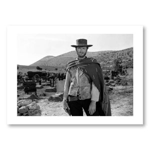 Photo Affiche noir et blanc de Clint Eastwood dans le film Le Bon, la Brute et le Truand tirage sur papier photo lustré 260g/m2 image 3