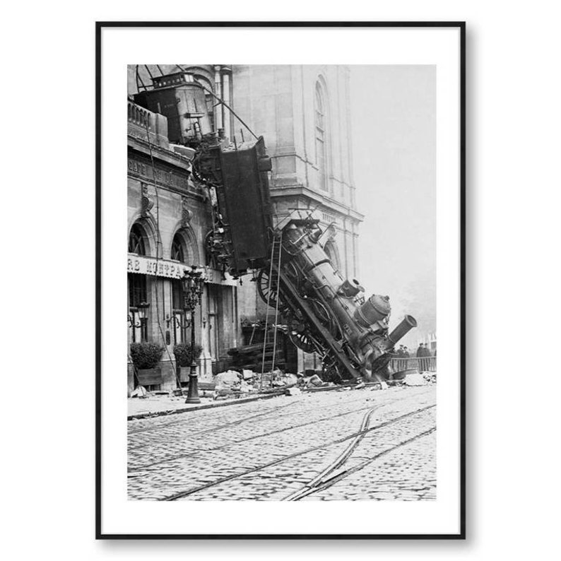 Photo Affiche de l'accident de la Gare Montparnasse en 1895 tirage sur papier photo lustré 260g/m2 image 4