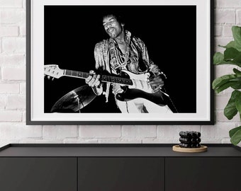 Photo Affiche Poster Jimi Hendrix en 1969 - tirage sur papier photo lustré 260g