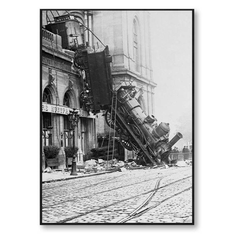 Photo Affiche de l'accident de la Gare Montparnasse en 1895 tirage sur papier photo lustré 260g/m2 image 5