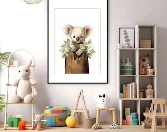 Photo Affiche un bébé koala style peinture à l'eau - tirage sur papier photo lustré 260g/m2