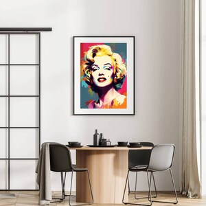 Affiche de Marylin Monroe Pop Art tirage sur papier photo lustré 260g/m2 image 1