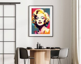 Affiche de Marylin Monroe Pop Art - tirage sur papier photo lustré 260g/m2