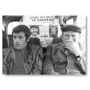 Photo Poster of Jean Paul Belmondo and Bourvil in the film Le Cerveau print on 260g/m2 glossy photo paper Non