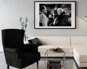 Photo Affiche de Jean Gabin et Jean Paul Belmondo dans le film "Un singe en hiver" - tirage sur papier photo lustré 260g/m2