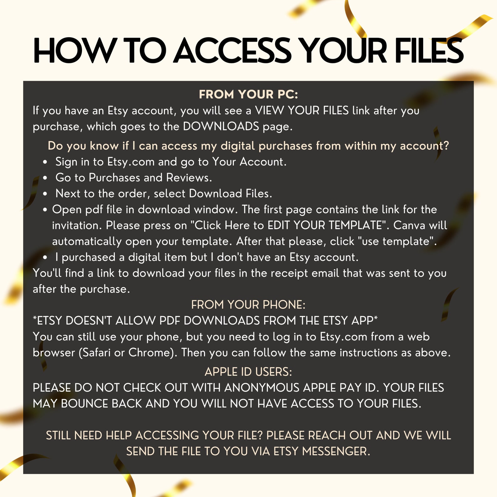 Digital Thank You Party Message, Electronic Thank You Card, Editable ...