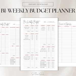 Bi-weekly Budget Planner, Biweekly Template PDF, Printable Paycheck Budget Tracker, A4/A5/Letter, Instant Download Planner