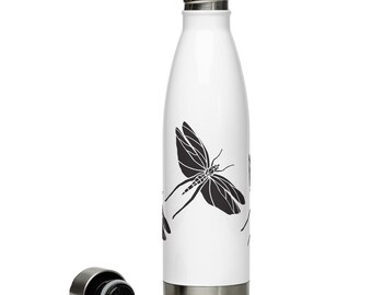 Schmetterling Edelstahl Wasserflasche: Wandern, Geschenk für Naturliebhaber