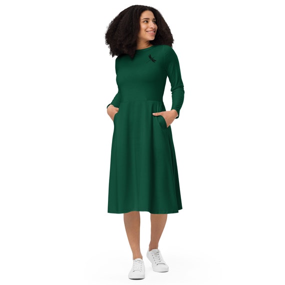 plus size green midi dress Save Me a Seat Plus-Size Green & Pink Midi Dress 1X