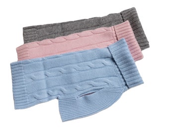 Cashmere Dog Solid Sweater - Gray, Light Pink & Baby Blue