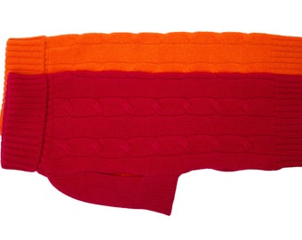 Cashmere Dog Solid Sweater - Black, Red & Orange