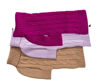 Cashmere Dog Solid Sweater - Lavender, Oatmeal & Fuschia