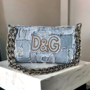 Upcycled Vintage Dolce & Gabbana Jeans Denim Shoulder Bag by  