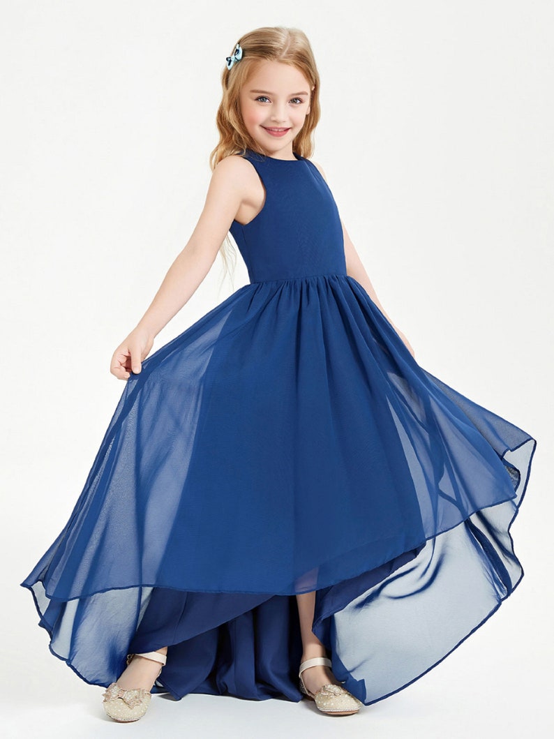 Navy Blue Junior Bridesmaid Dress Toddler Flower Girl Baptism