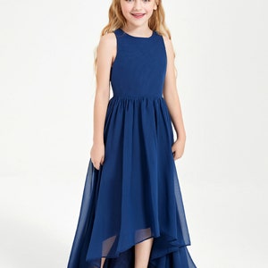 Navy Blue Junior Bridesmaid Dress Toddler Flower Girl Baptism Christening Wedding Communion Princess Party Formal Flower Girl Dress image 5