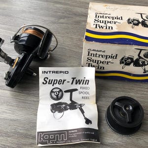 Gladding Intrepid &#39;Super Twin&#39; Fishing Reel, Original box - Vintage - Free Post