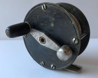 Effzett Type Brass & Nickel 2 1/2" Fishing Reel, VGC