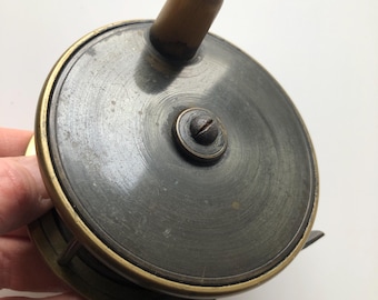 Antik Messing Teller Wind 3 7/8 Zoll Angeln Reel