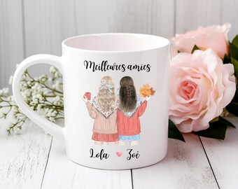 Personalisierte Freundschaftstasse mit Vornamen – Beste Freunde – Geburtstagsgeschenk – Freund-Geschenkidee-Tasse