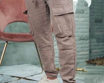 Handmade Classic Linen Men Pants | Summer Elegant Pants | Linen Trousers | Linen Clothing For Men | Wide Leg Pants | Gift For Him
