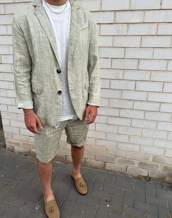 Giacca oversize in cotone di lino da uomo Blazer di lino da uomo Giacca estiva Blazer casual Abbigliamento da uomo in lino Manica lunga Regalo per lui Etsy Italia