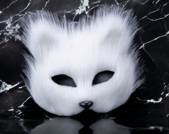 5 Pcs blank white masks Therian Mask Cat Masks Face Accessories