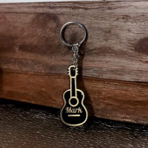 Personalized Acrylic engraved acoustic guitar keychain