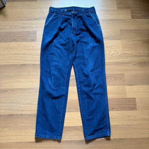 Vintage Wrangler jaren 90 dames Wrangler hoog getailleerde donkerblauwe denim westernjeans 30 x 32 afbeelding 1