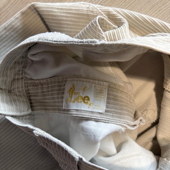 Women's Vintage 70's Ms. Lee White Cords Corduroy… - image 4