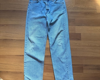 Herrjeans i vintage-modell från 90-talet, Levi's, orangea tab 550, ljustvättade, blå, storlek 34 x 34