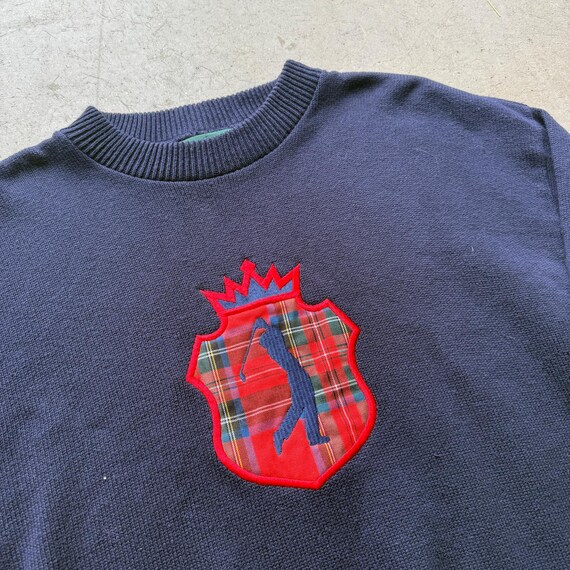 Men's Vintage 90's Sutter & Grant Navy Blue Knit Pullover Golf