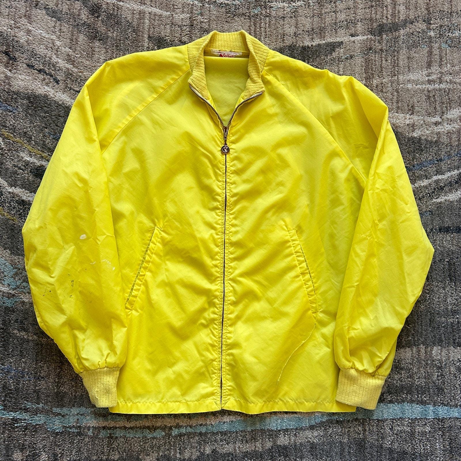 Vintage 80's Cober Knit New York Yellow Zip up Windbreaker Vintage 80's Cober Knit New York Yellow Zip up Windbreaker