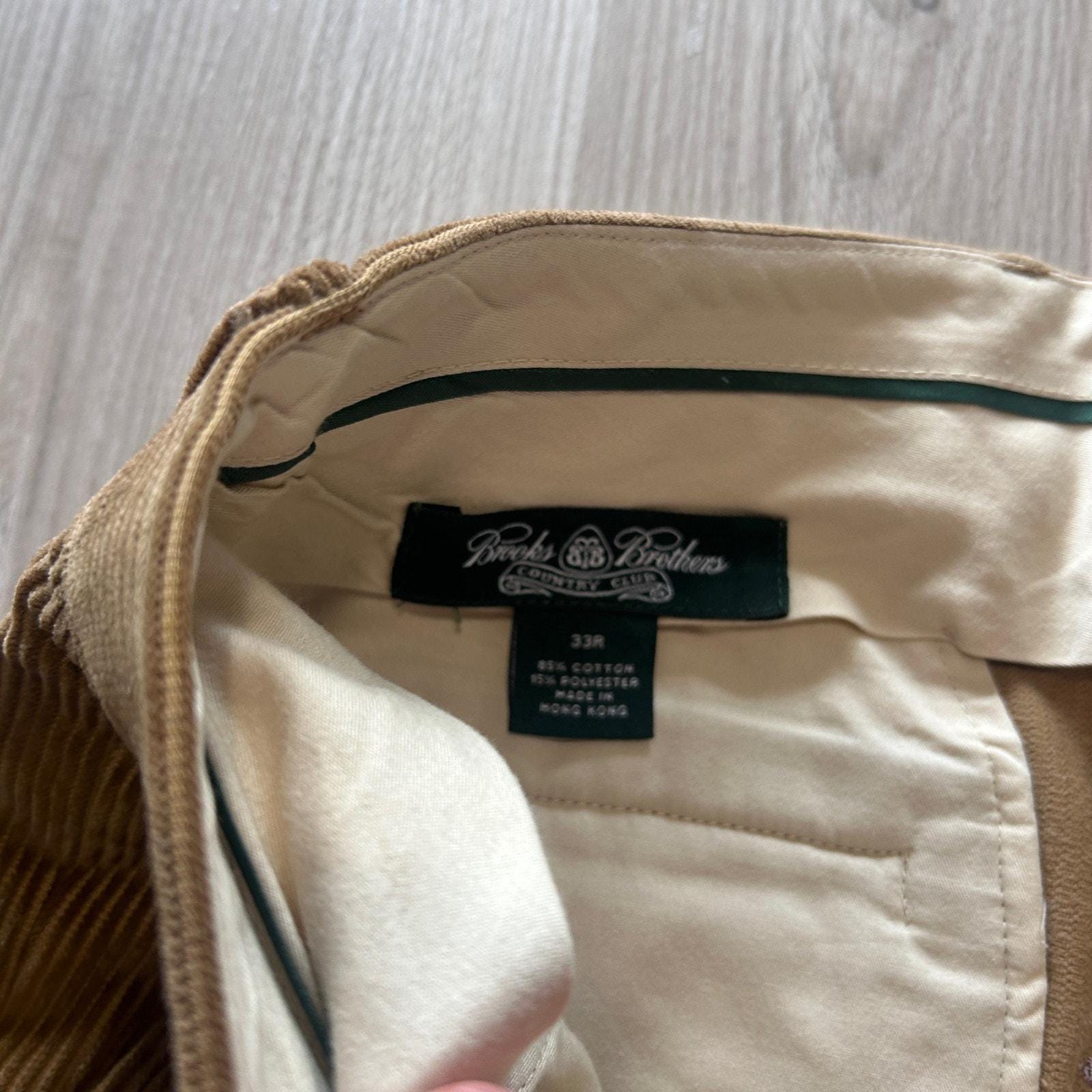 Pantalon Chino Vintage Brooks Brothers Années 90 - Soie Et Coton Beige - Taille 34x29 - Occasion