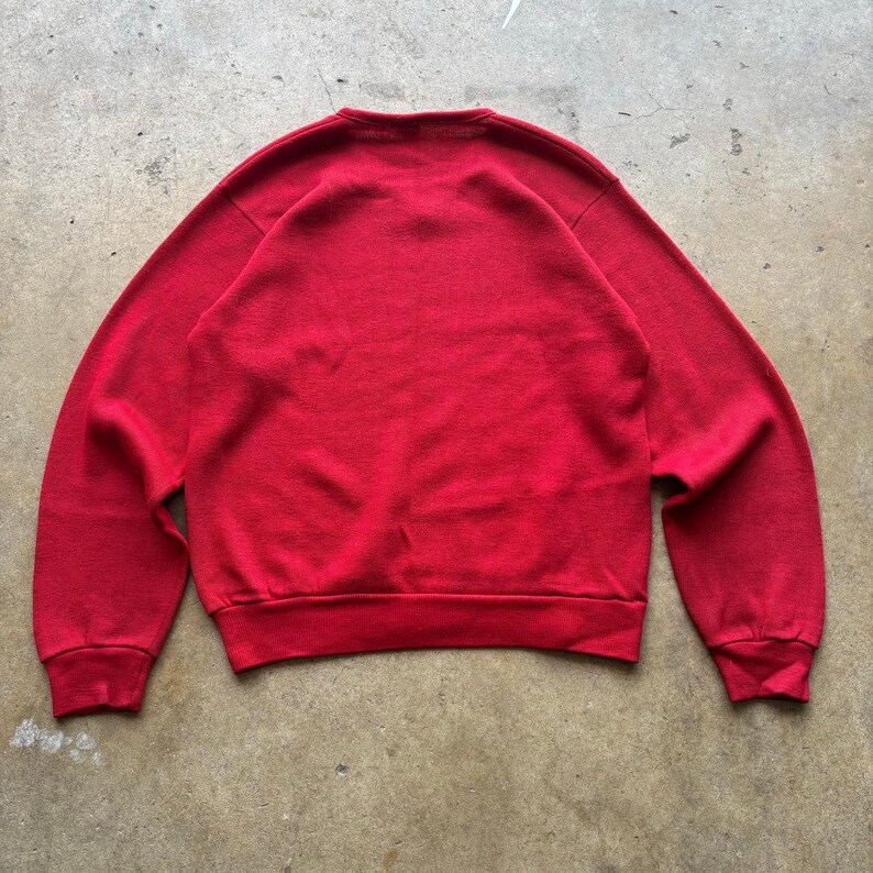 Vintage 80's Champion UNC North Carolina Tar Heels Red V-Neck Pullover Sweater M image 3