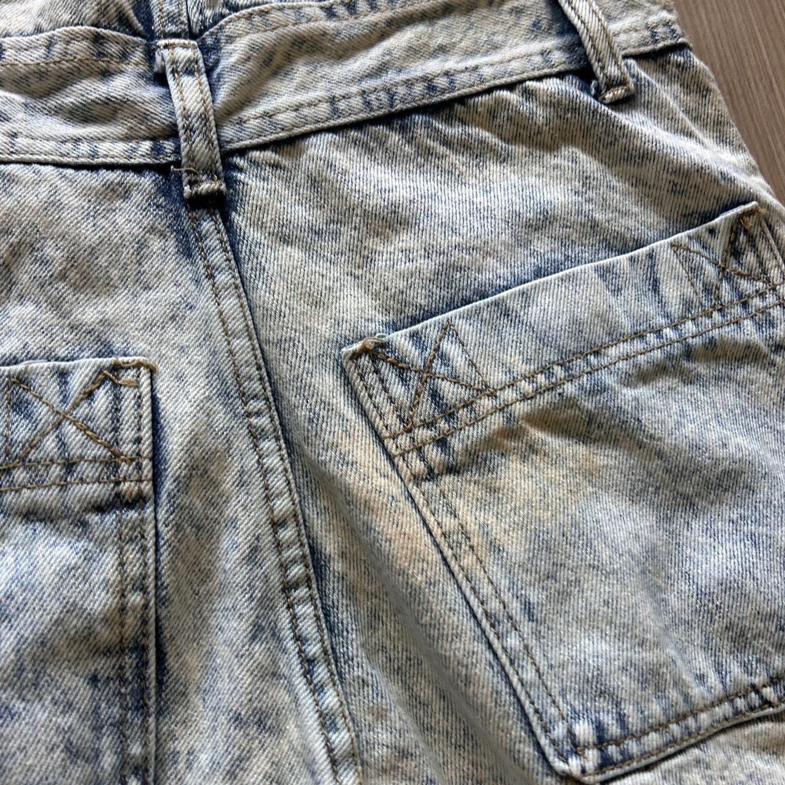 Vintage 90's Slick Acid Wash Denim Blue Jean Grunge Skate Overalls