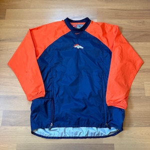 Men's Vintage 2000's Nike Denver Broncos Pullover Windbreaker Jacket Sz Large