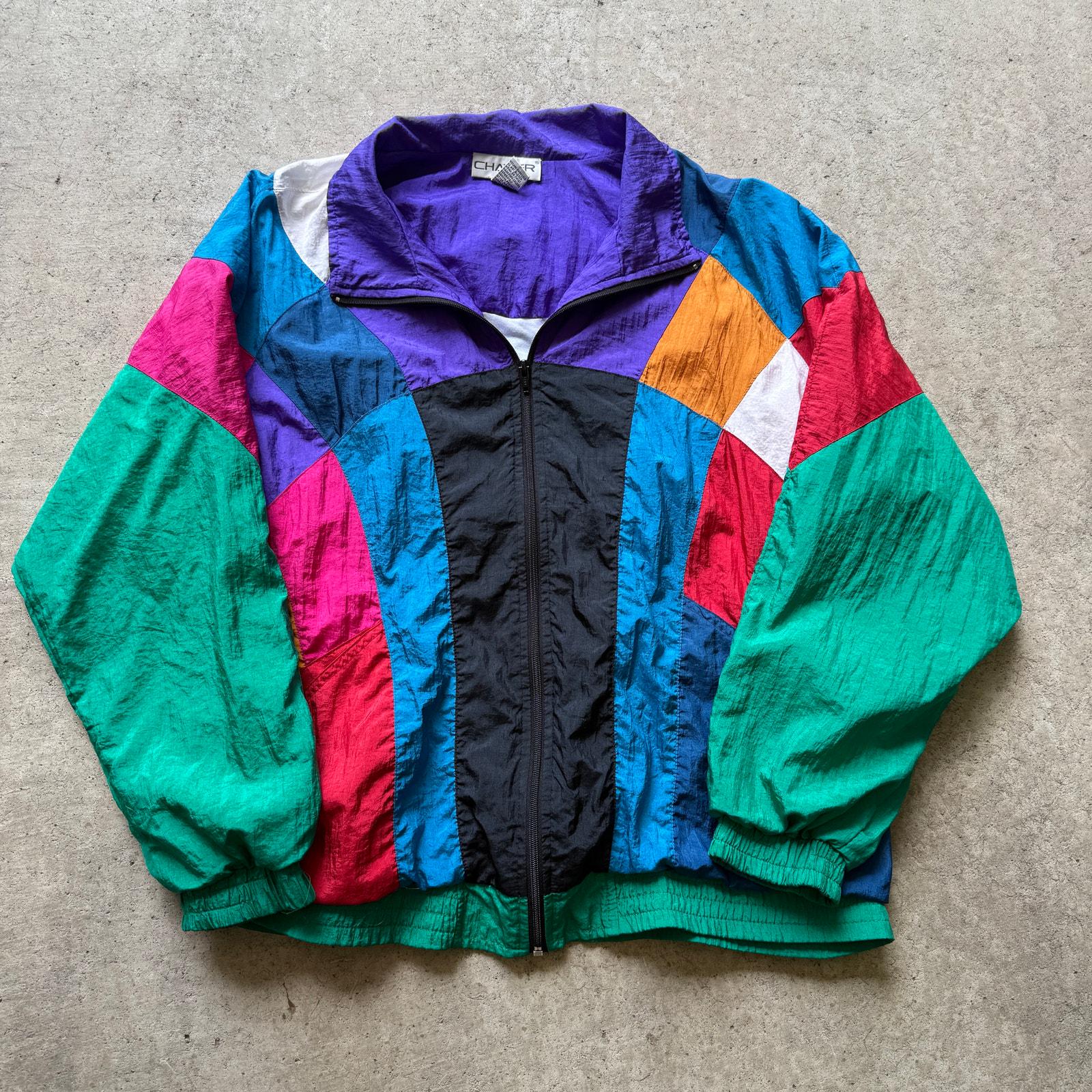 Vintage 90's Chaver Multicolor Rainbow Nylon Zip up Windbreaker