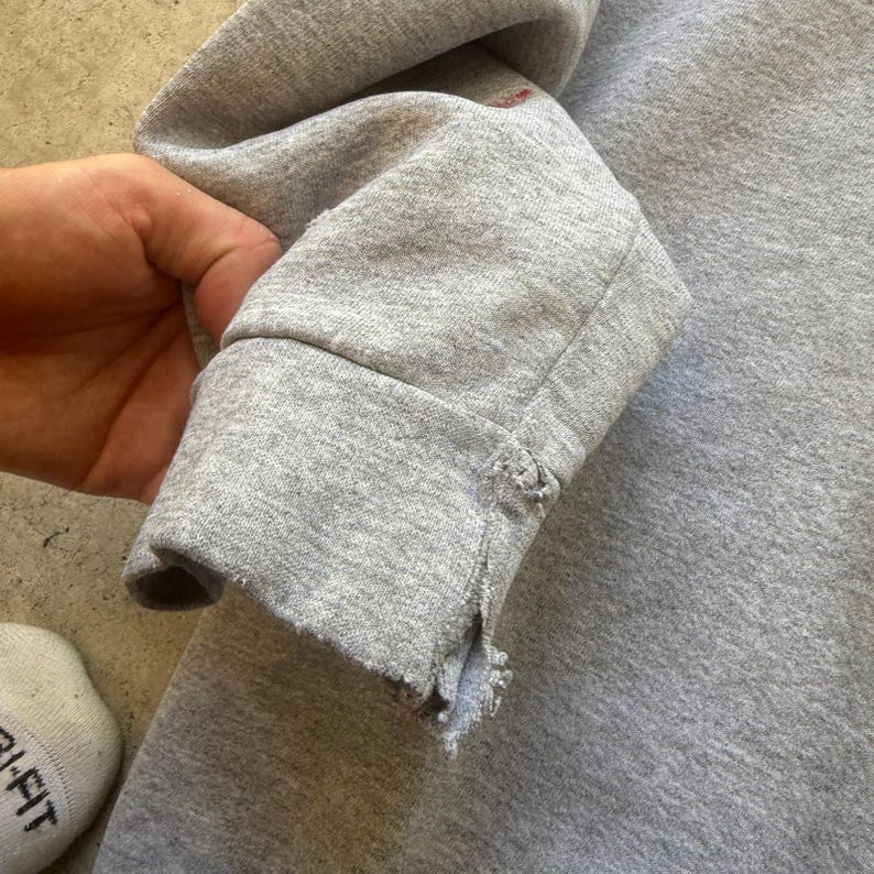 Men's Vintage 90's Nike Essential Gray Blank Crewneck Pullover Sweatshirt Sz S image 6