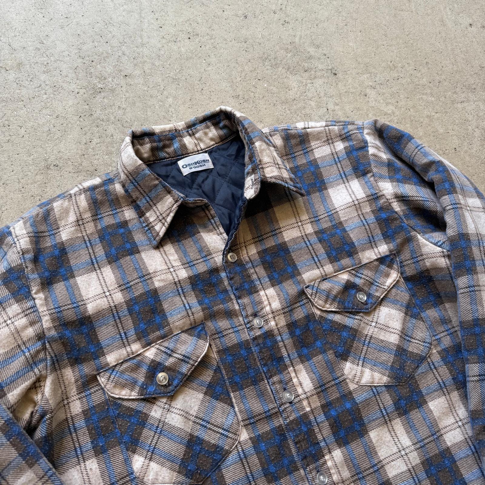 Vintage 90's Oshkosh B'gosh Blue Thermal Lined Flannel Long Sleeve