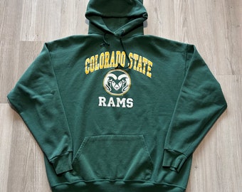 Vintage 90er CSU Colorado State Universität Rams Hoodie Pullover Sweatshirt 2XL