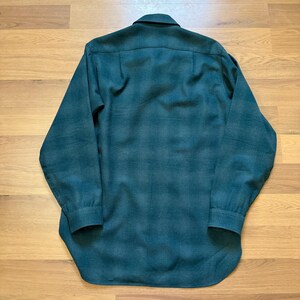 Men's Vintage Pendleton Outdoors Man Green Wool Guide Flannel Shirt Sz Medium image 6