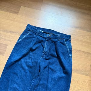 Vintage Wrangler jaren 90 dames Wrangler hoog getailleerde donkerblauwe denim westernjeans 30 x 32 afbeelding 2