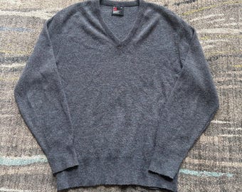 Men's Vintage 80's Robert Bruce Wool V-Neck Multicolor Knit Pullover Sweater M