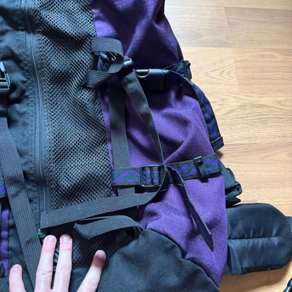 Vintage 90's Jansport Purple Black Outdoor Hiking Camping Backpack